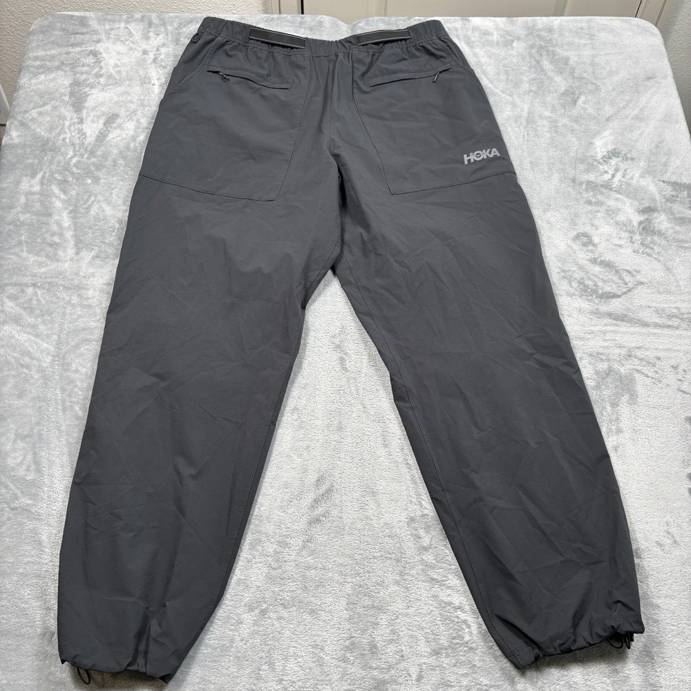 Hoka One One Woodland Hike Pant Men's Size XL Black Ripstop Pants Web Belt - Picture 9 of 9
